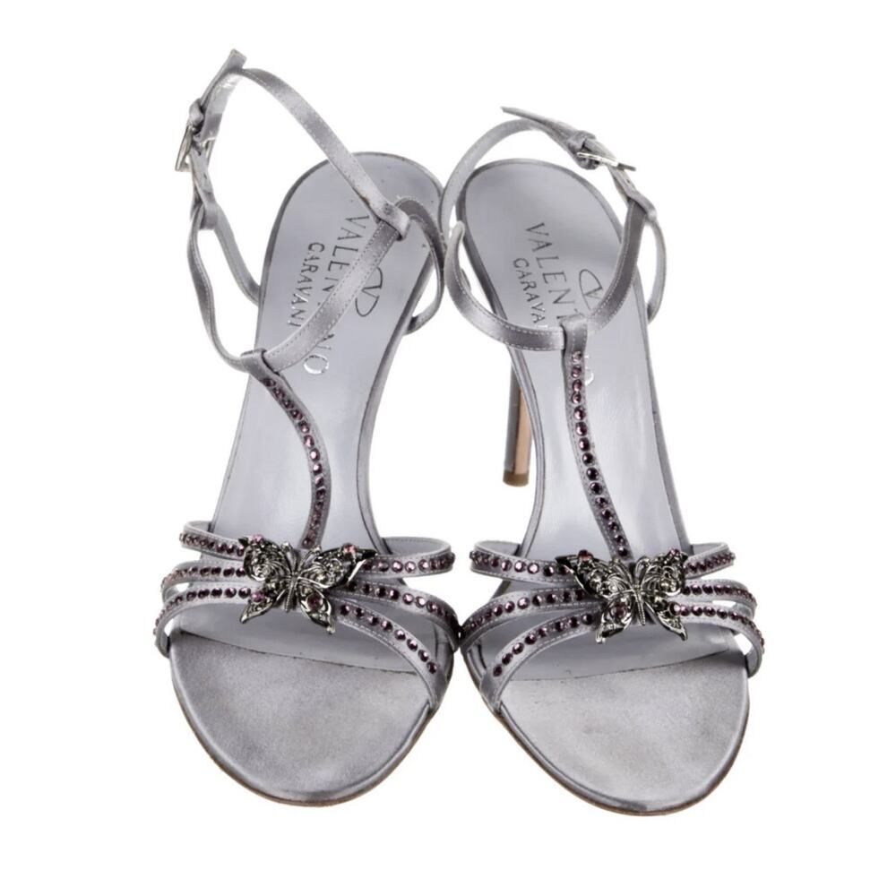 Valentino Garavani Rare Butterfly Crystal Heels 38.5 Violet Italy